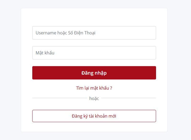 Giao diện hiển thị trang đăng nhập bong88 bet